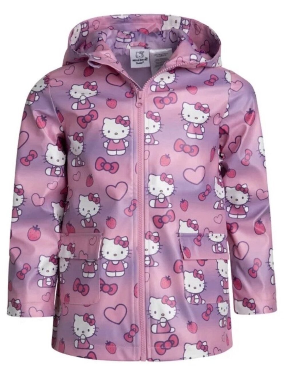 Sanrio Toddler Girls Size 2T Pink Hello Kitty Hooded Rain Jacket NWT